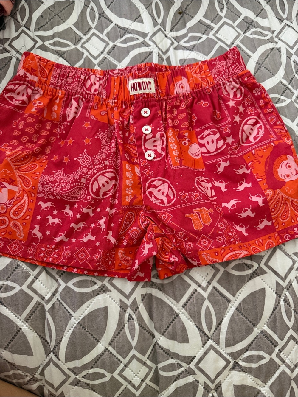 Toy Story Jessie girls Red & Orange Bandana Print Shorts